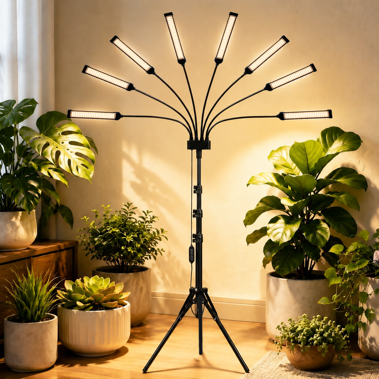 8-in-1 [800 LEDs] Tall Plant Grow Lights for Indoor Plants Full Spectrum, Wide Coverage Plant Lights for Indoor Growing with 4/8/12H Timer, Indoor LED Grow Light for All Growth Stages.